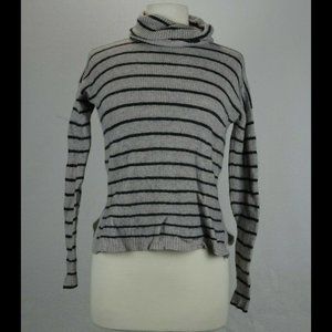 Madewell Size M Gray Stripe Alpaca Wool Blend Pullover Sweater